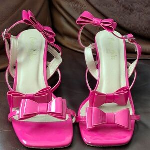 Chase + Chloe Hot Pink Bow Heels 10w
